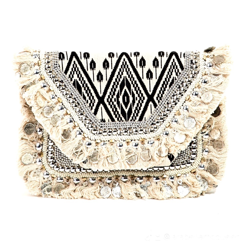 Handmade boho fringe purse